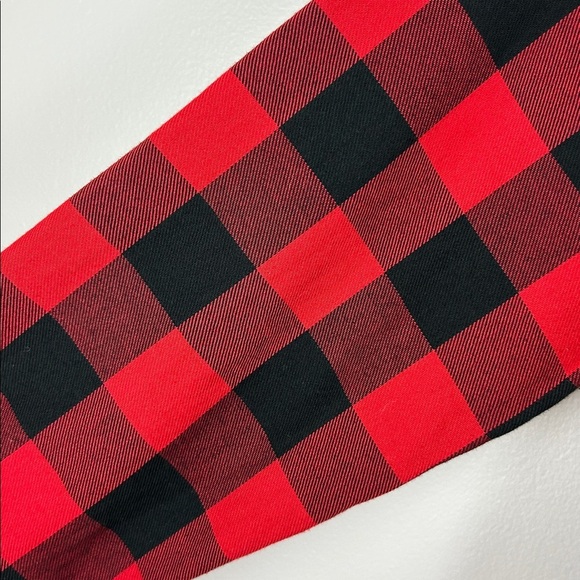 Hot Topic Plaid Spine Back Woven Button-Up Long Sleeve Shirt Large Red Black - Picture 7 of 12